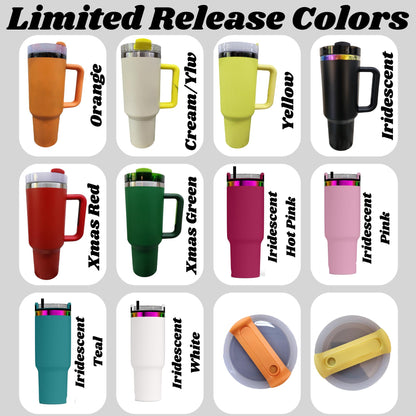 a poster with a bunch of different colored coffee mugs