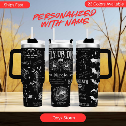 a set of three travel mugs sitting on top of a table