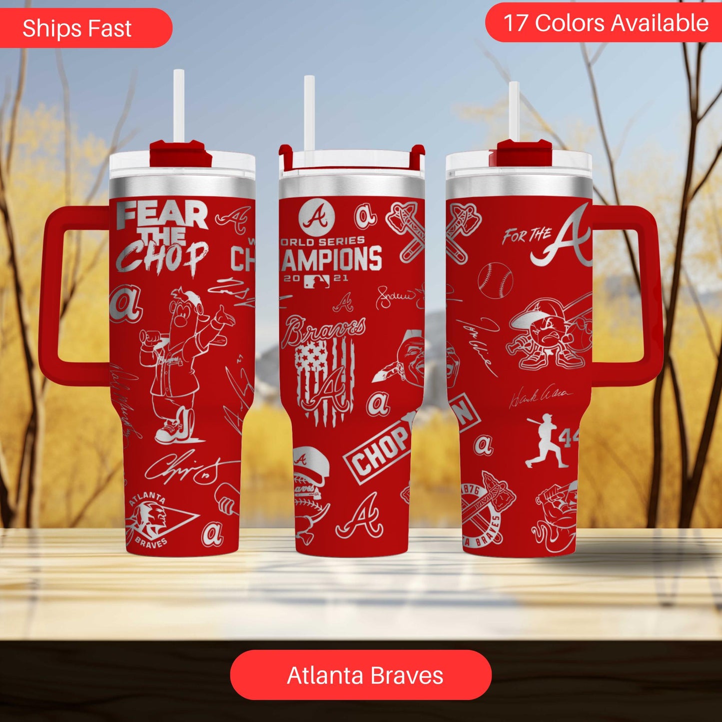 Atlanta Braves 40oz Baseball Tumbler - Americas Baseball Team