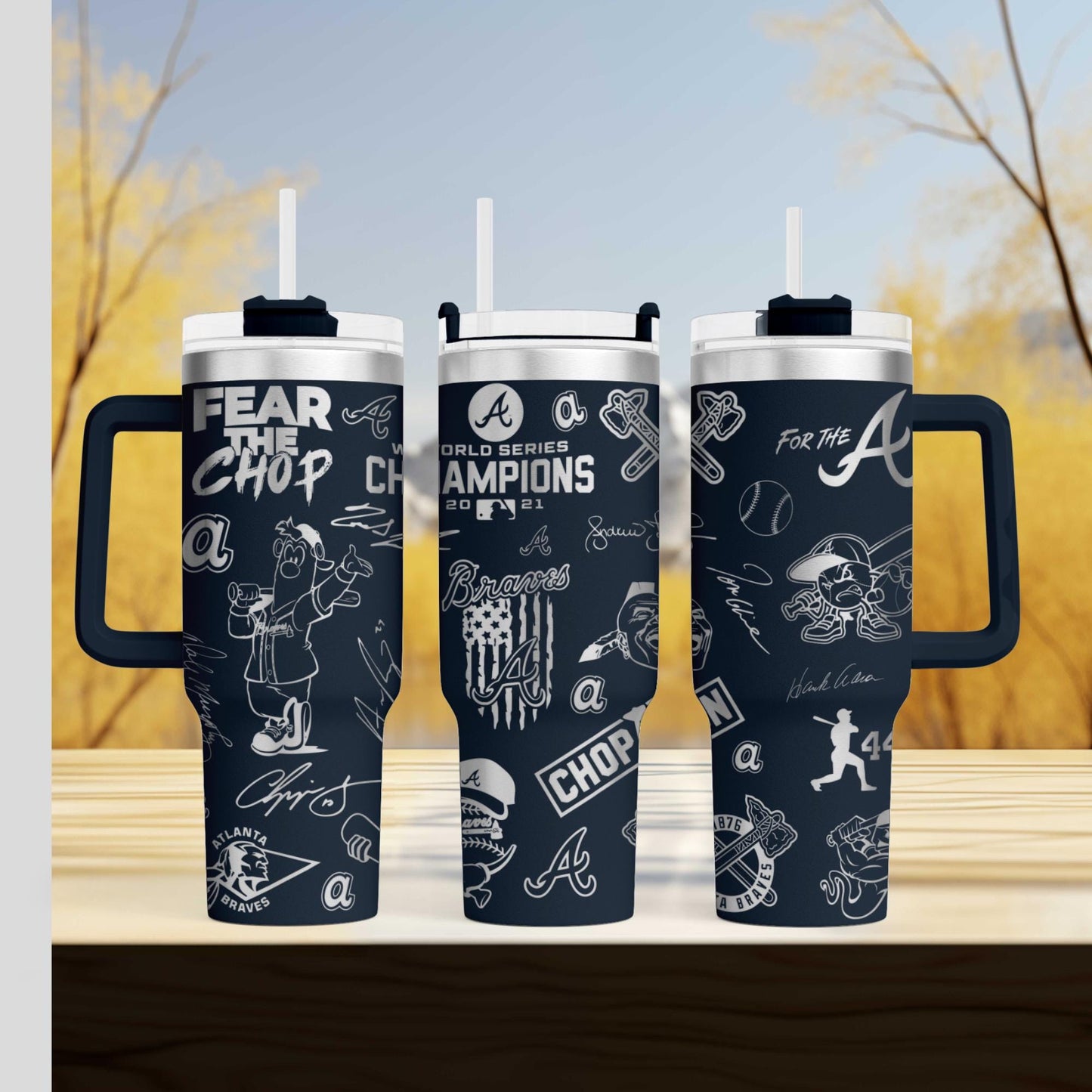 Atlanta Braves 40oz Baseball Tumbler - Americas Baseball Team