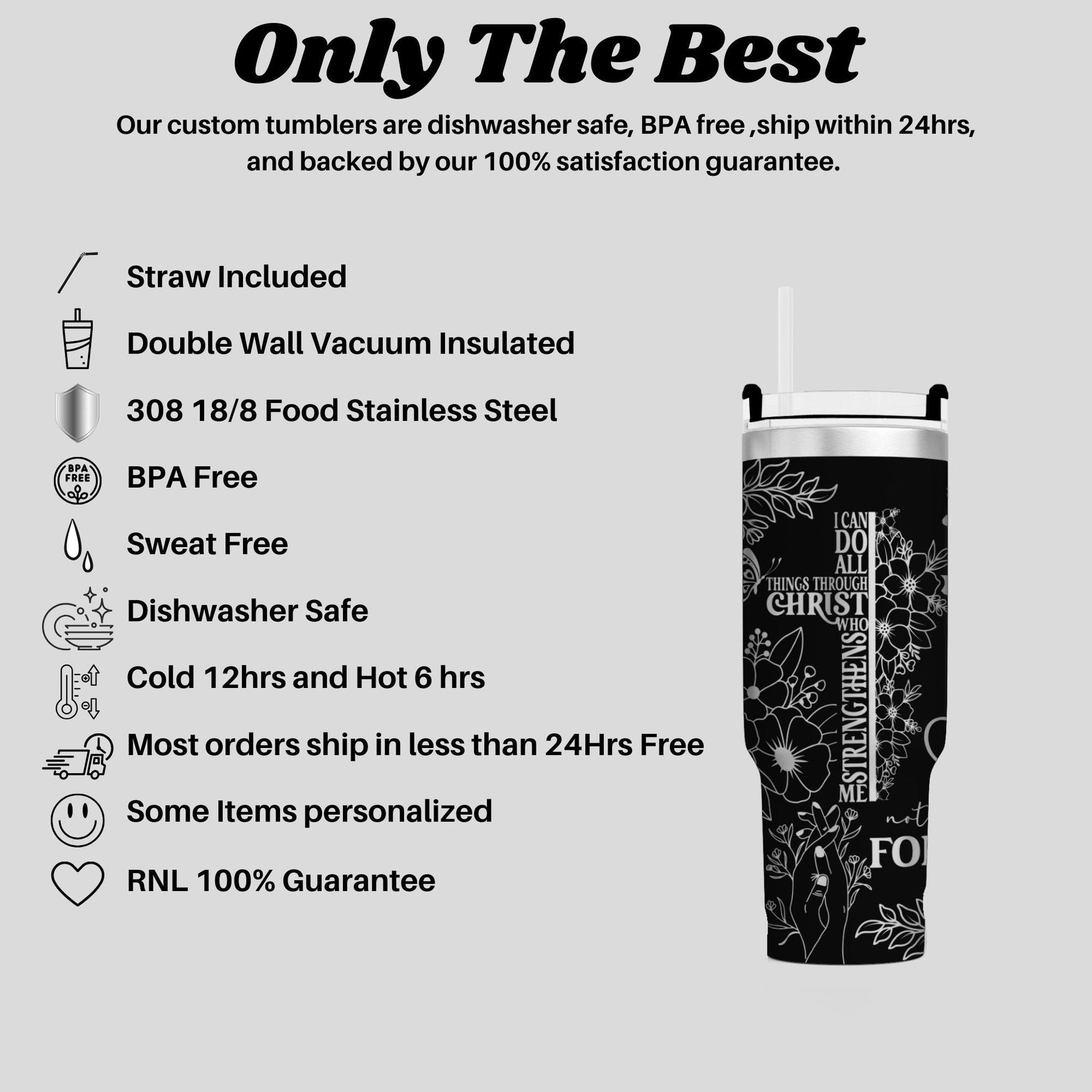 a black and white advertisement for a coffee cup