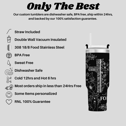 a black and white advertisement for a coffee cup
