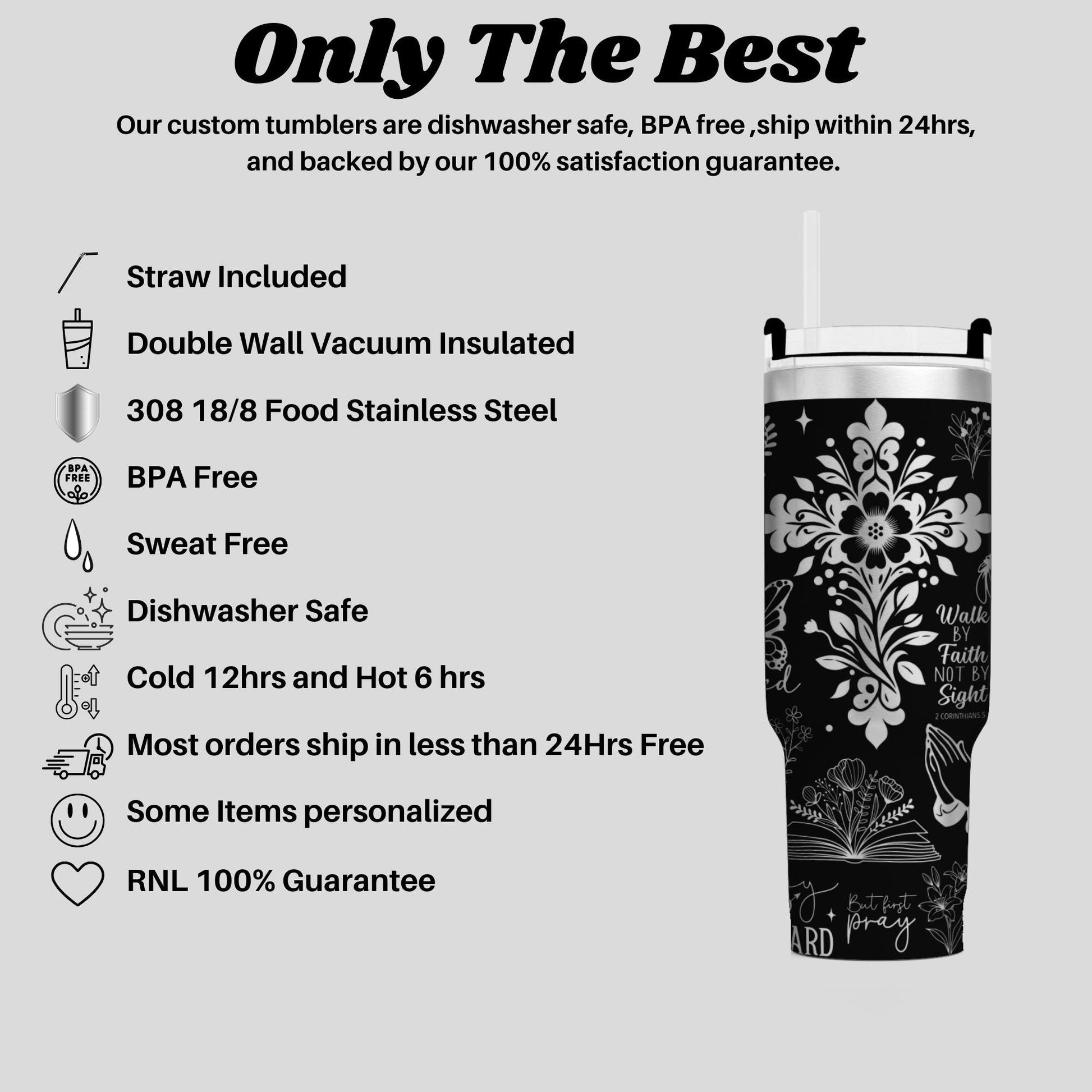 a black and white advertisement for a coffee cup