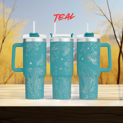 a couple of cups that are sitting on a table