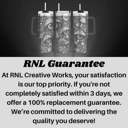 40oz engraved psychedelic mushroom tumbler gift custom laser engraved trippy boho cup for her unique hippie drinkware birthday present