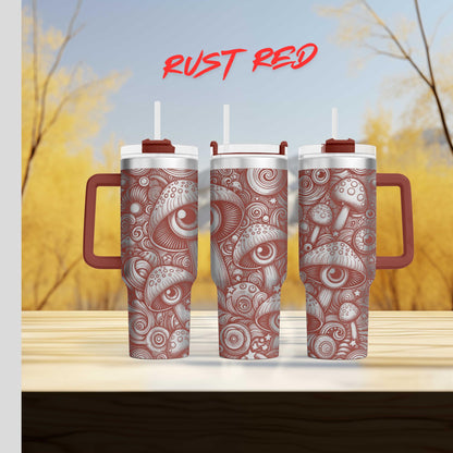 40oz engraved psychedelic mushroom tumbler gift custom laser engraved trippy boho cup for her unique hippie drinkware birthday present
