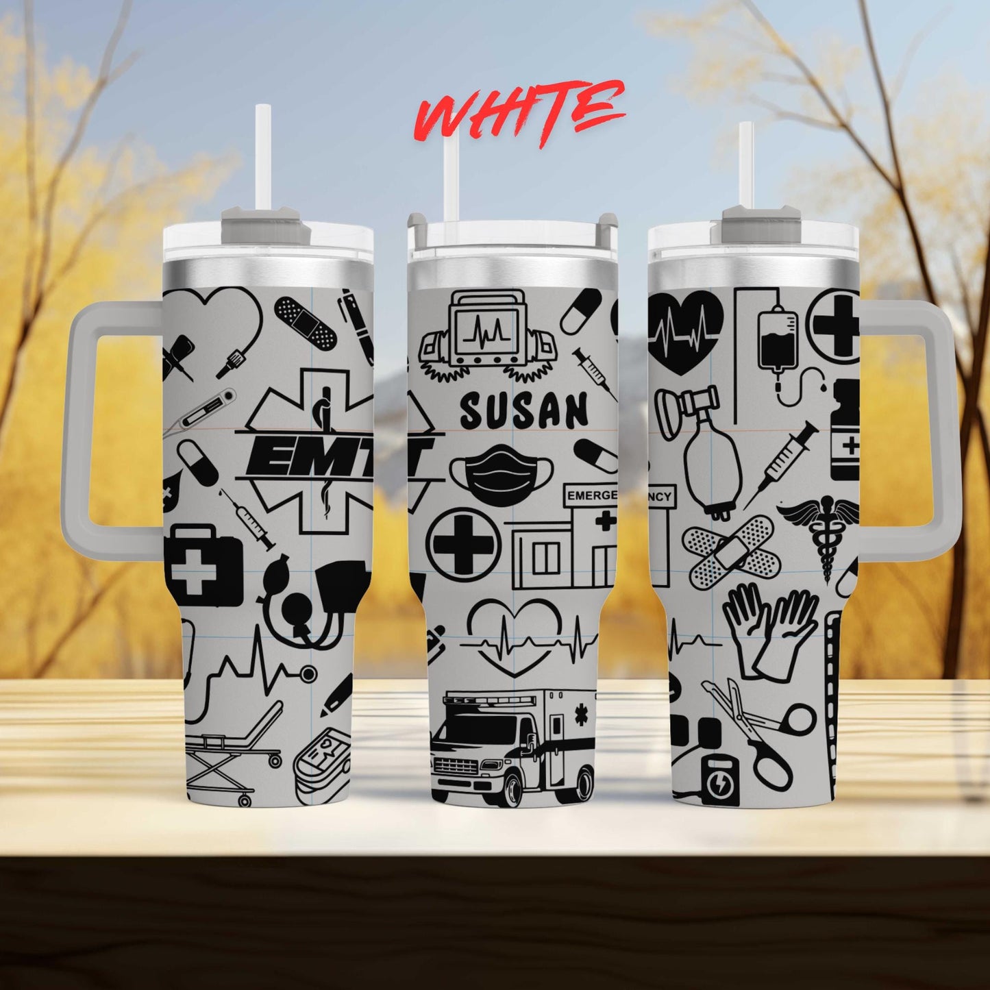 a couple of cups that are sitting on a table
