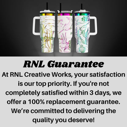 three colorful, patterned tumblers with straws, arranged in a row against a dark background.