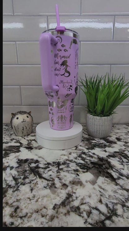 40oz Engraved Mermaid Tumbler: "Siren's Brew" Edition