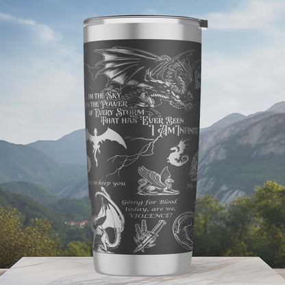 Fourth Wing Inspired Personalized 20oz Engraved Tumbler | Custom Fantasy Book Fan Gift | Unique Laser Engraved Drinkware for Readers
