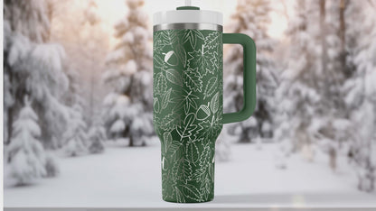 Fall Leaves Tumbler - 40oz Insulated Drinkware with Acorn Design & Spill Proof Lid