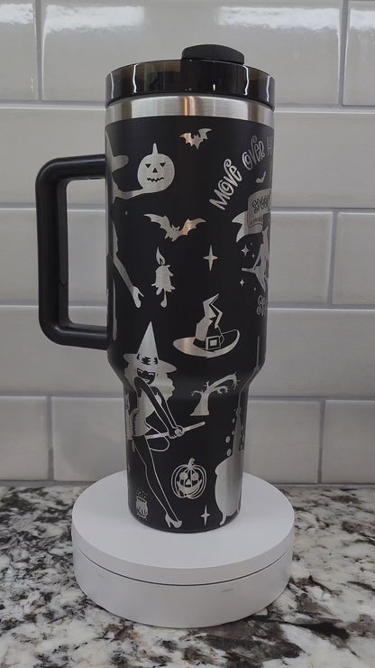 Halloween Spooky Bitch Season Witch Themed Engraved 40oz Tumbler