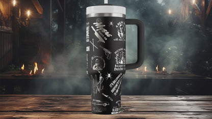 Halloween 40oz Laser Engraved Tumbler, Horror Movie Fan Gift, Michael Myers Cup, Spooky Drinkware, Custom Horror Tumbler, Scary Mug