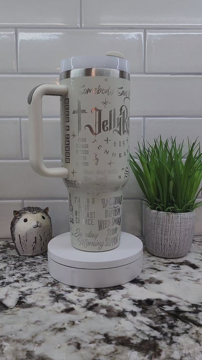 40oz Engraved Jelly Roll Tumbler: "Roll with It" Edition