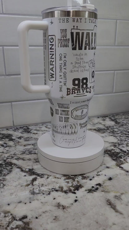 40oz Engraved Morgan Wallen Tumbler: "Whiskey Glasses & Country Classics" Edition